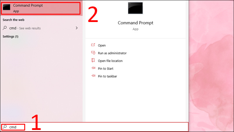 Mở Command Prompt